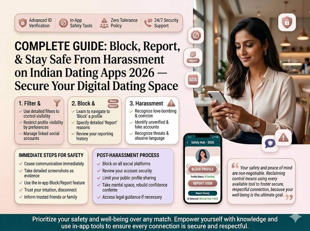 How to Block, Report, Stay Safe From Harassment on Dating Apps India 2026 | TrueBondr How to Block, Report, Stay Safe From Harassment on Dating Apps India 2026 | TrueBondr