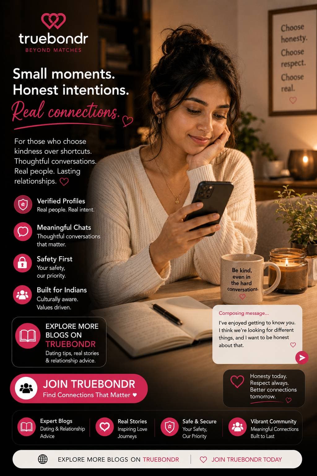 How to End a Dating App Conversation Kindly — Guide for Indian Women 2026 | TrueBondr How to End a Dating App Conversation Kindly — Guide for Indian Women 2026 | TrueBondr