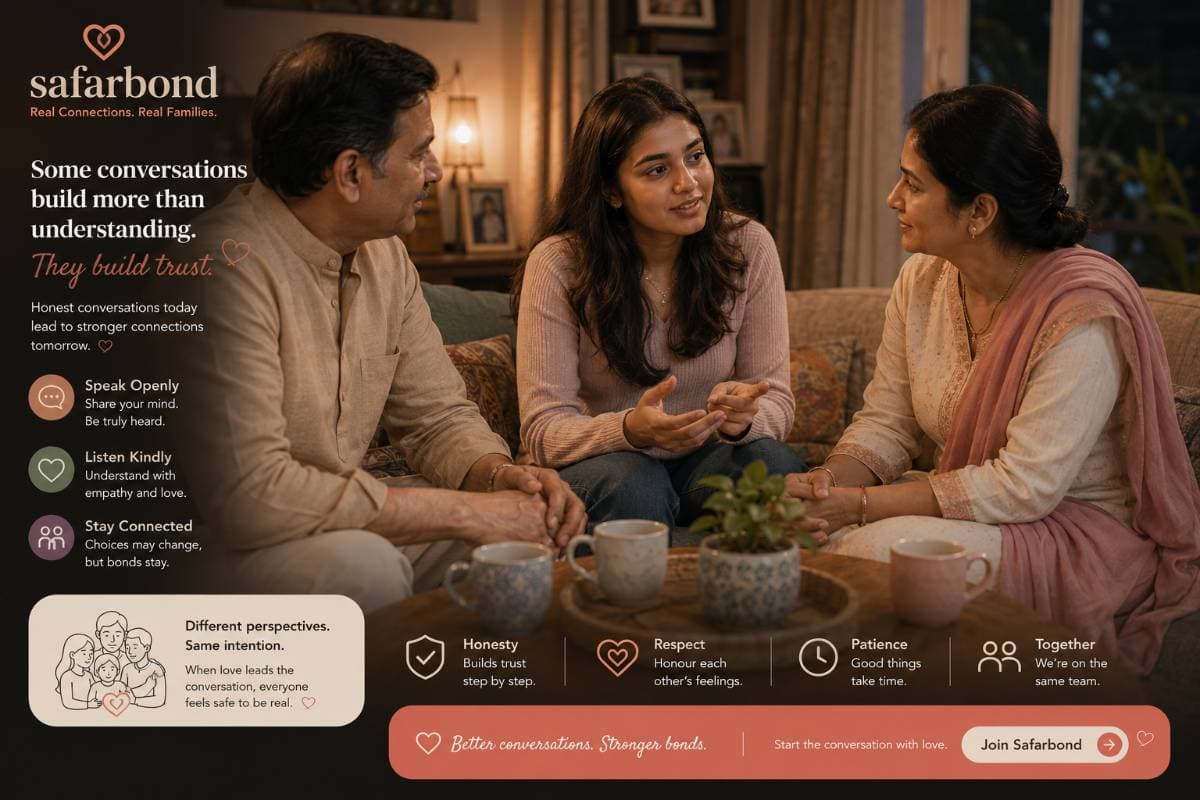 How to Tell Your Parents You're Using a Dating App — Guide for Indian Women 2026 | TrueBondr How to Tell Your Parents You're Using a Dating App — Guide for Indian Women 2026 | TrueBondr